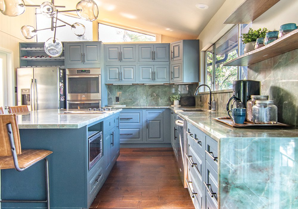 Contemporary Aqua Kitchen Range - Luxe Interiors + Design