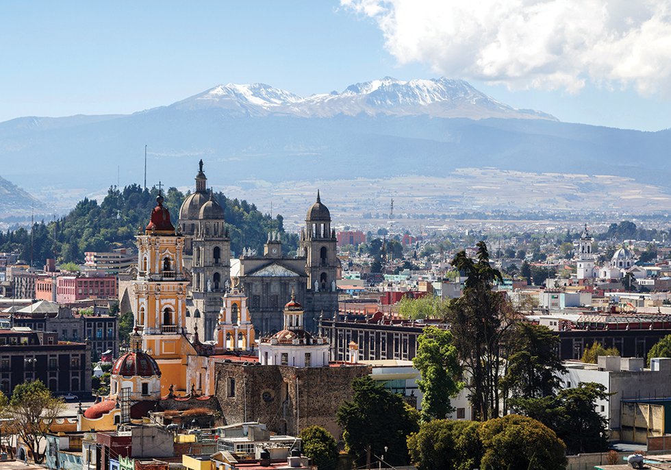 View over colonial historic centre of Toluca, Mexico